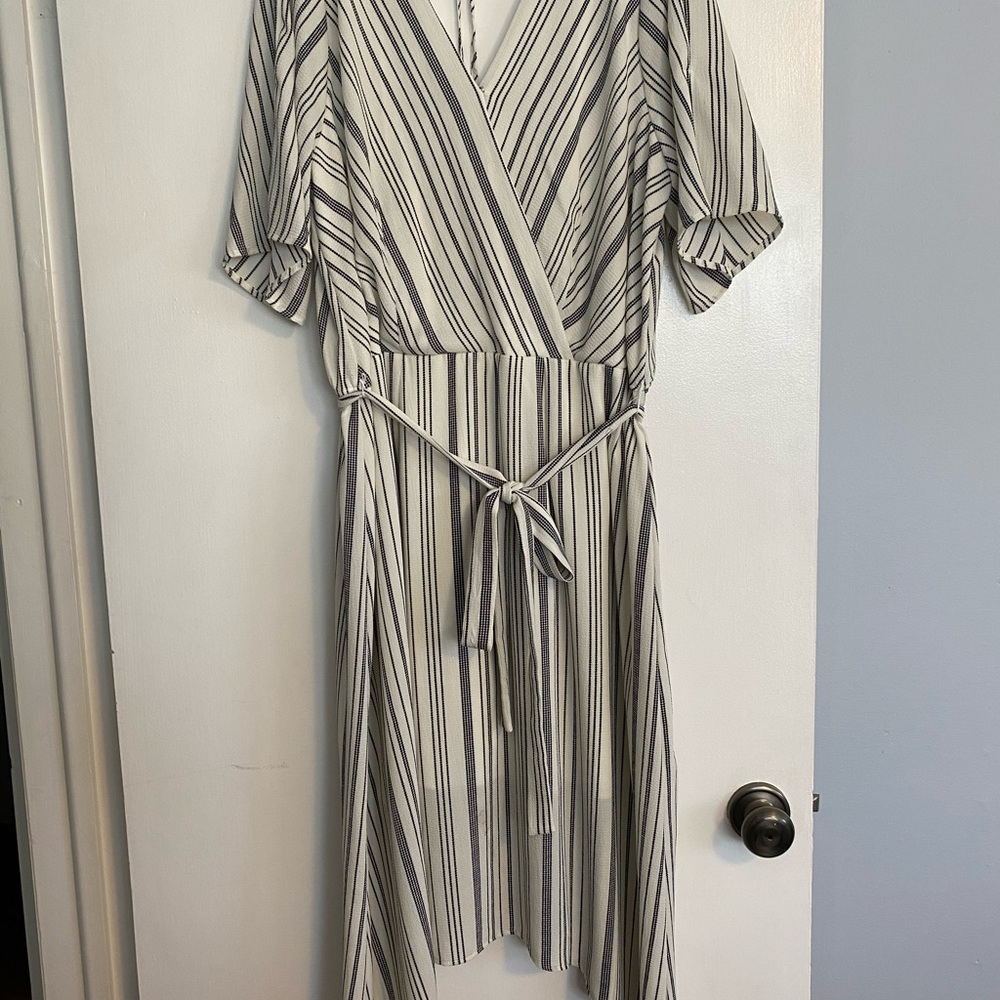 Maurices Cocktail Dress Cream & Black Striped